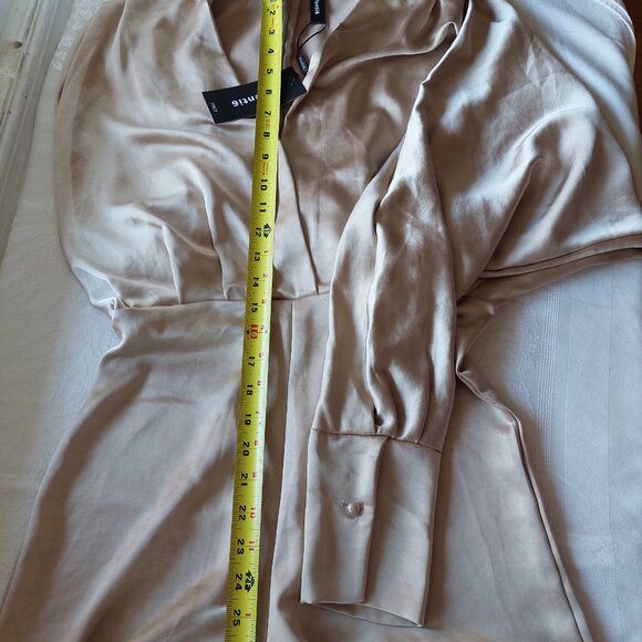 Venti6 Italy Silky Satin Jumpsuit In Champagne Colour, Size S - Picture 9 of 13